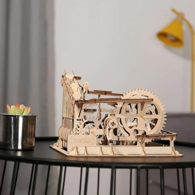 ROKR MARBLE RUN WOODEN MODEL KITS 3D PUZZLE MECHANICAL PUZZLES FOR TEENS AND ADULTS(WATERWHEEL COASTER) - Image 2